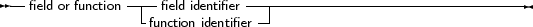 --field or function-|--field identifier----------------------------------
                -function identifier--
     