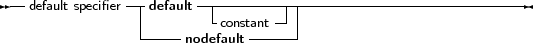 --default specifier--default------------------------------------------
                |        -constant-| |
                ------nodefault ------
     